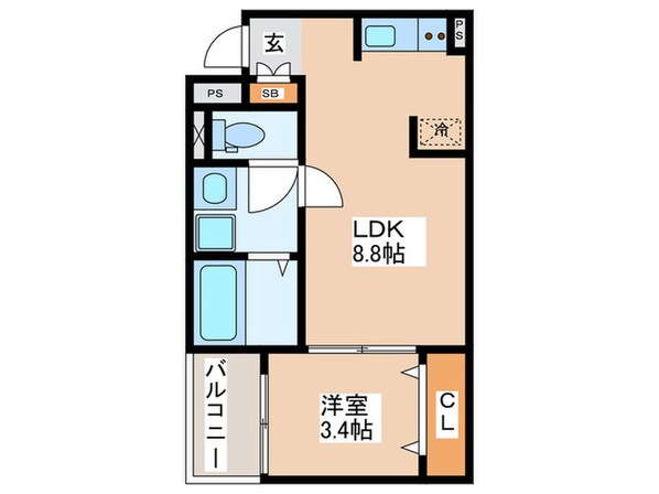 F＋ｓｔｙｌｅ大蓮北２号館の物件間取画像